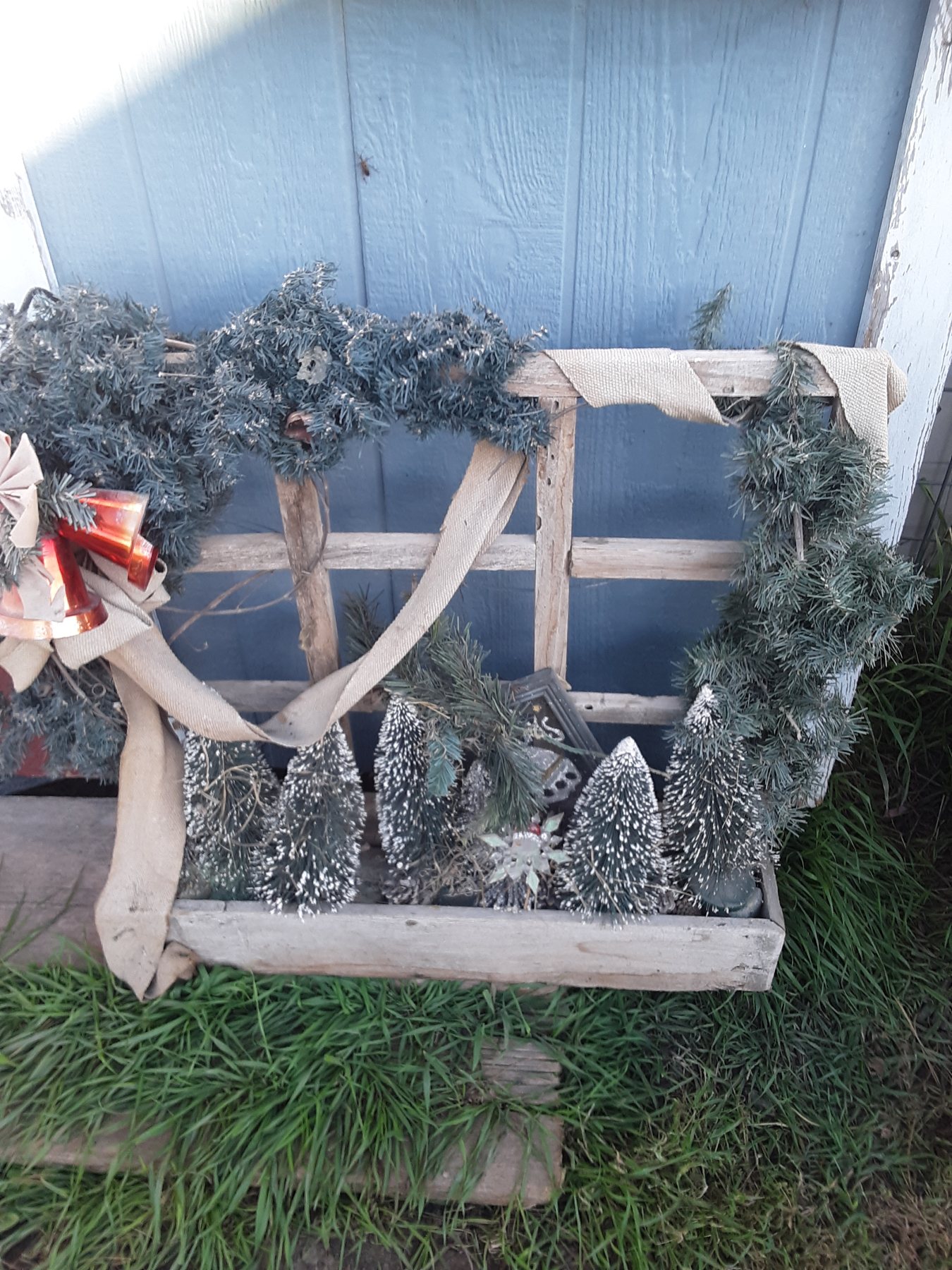 Rustic holiday window